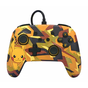 PowerA Mando con Cable Enhanced para Nintendo Switch - Camo Storm Pikachu