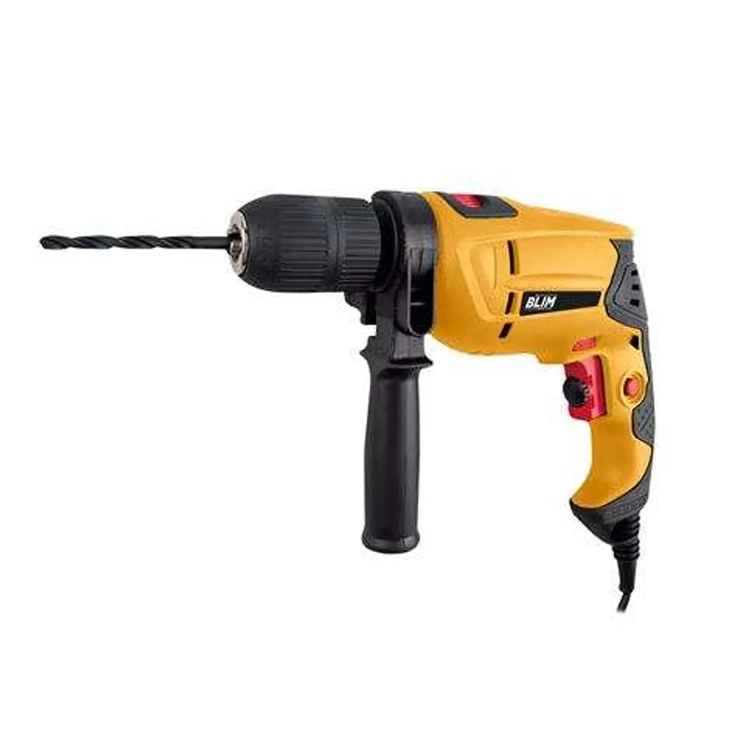 Blim Taladro Percutor 500W - Velocidad Regulable 0-3200rpm - Portabrocas de 13mm sin Llave - Boton de Bloqueo - Incluye Maletin con Accesorios 1