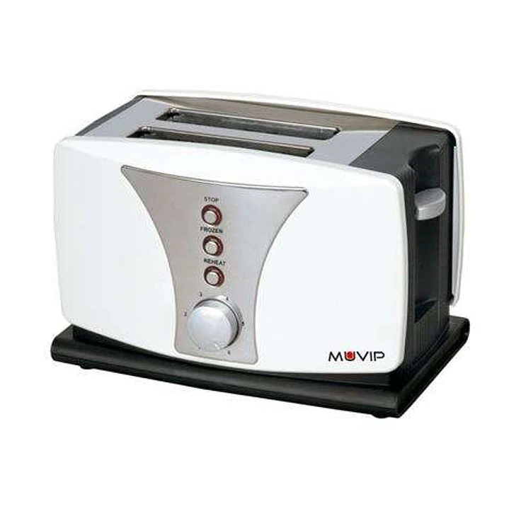 Muvip Top Design Tostadora de Pan 800W - Capacidad para 2 Rebanadas - 6 Niveles de Tostado - Funcion Calentar, Descongelacion y Recalentar - Parada Au 1