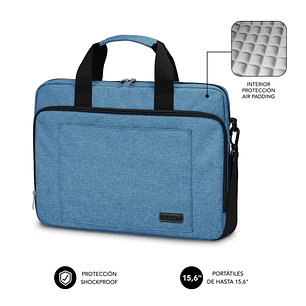 Subblim Maletin para Portatiles de hasta 15.6 Pulgadas - Proteccion Air Padding - Resistente Poliester Oxford - Repelente de Liquidos - Color Azul