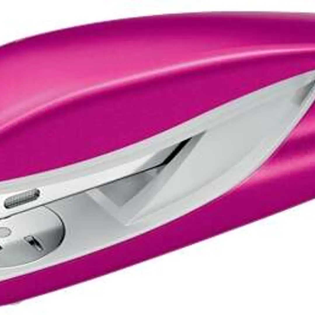 Petrus 635 WOW Grapadora Metalica + Caja de 200 Grapas - Hasta 30 Hojas - Extraegrapas Integrado - Grapado Cerrado, Abierto y Clavado - Color Fucsia M 1
