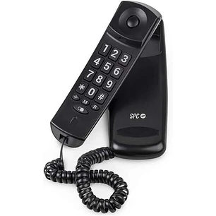 SPC Original Lite 2 Telefono Fijo - sin Pilas - sin Conexion a la Luz - Indicador Luminoso - 10 Memorias Indirectas - Compacto y Ligero - Color Negro