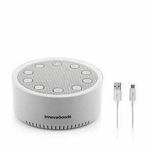 Innovagoods Slewel Maquina de Ruido Blanco - Autonomia 60min - Relajacion con Luz y Sonido - Bateria 400mAh - Antideslizante - Apagado Automatico - 9x