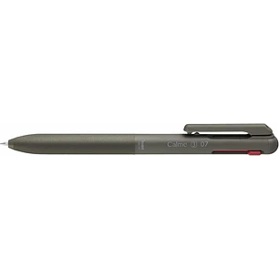 Pentel Calme Boligrafo Retractil de 3 Colores 0.7mm - Cuerpo Color Verde- Colores Tinta Azul, Rojo y Negro
