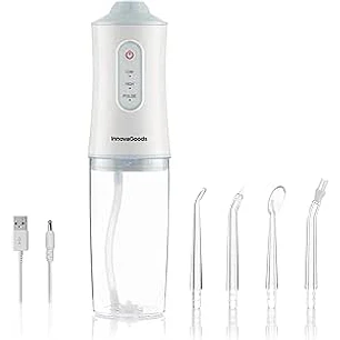 Innovagoods Denter Irrigador Dental Inalambrico - Potencia 4W - Presion 110psi - Bateria 2000mAh - Deposito de 220ml - IPX6 - Recargable - 6x21.3cm - 
