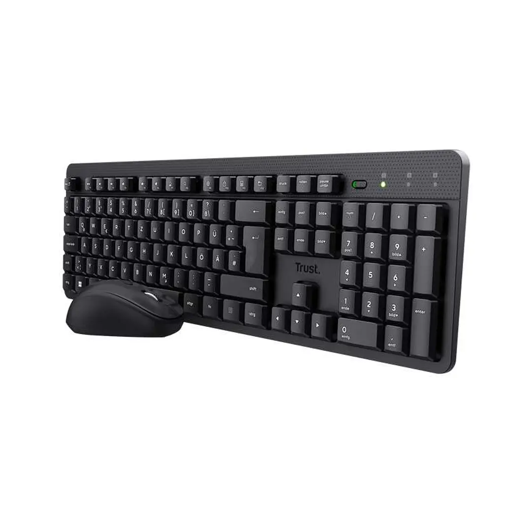 Trust TKM-360 Pack Teclado y Raton Inalambricos y Silenciosos - 1600dpi - 13 Teclas Multimedia - Color Negro 1