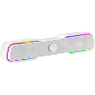 Mars Gaming Barra de Sonido Gaming 10W - Procesador de Sonido DSP - Iluminacion RGB - Conexion Jack + Bluetooth 5.0 - Color Blanco