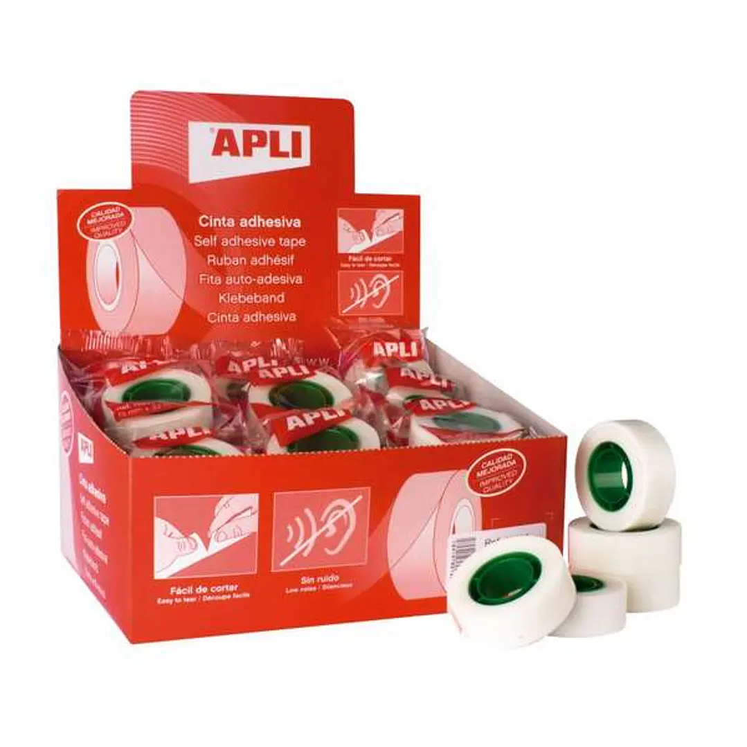 Apli Cinta Adhesiva Invisible 19mmx33m - Adhesivo Permanente - Silenciosa 1
