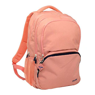 Milan Serie 1918 Mochila Escolar 25L - 3 Bolsillos Delanteros + 2 Bolsillos Laterales - Asas Regulables y Acolchadas - Tamaño 46,5x30x17cm - Color Ros