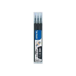 Pilot Pack de 3 Recambios para Frixion Ball / Frixion Clicker - Tinta Gel Borrable - Punta de Bola 0.7mm - Trazo 0.4mm - Color Negro