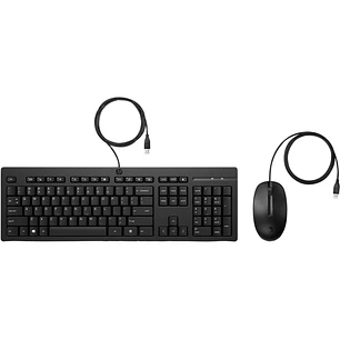 HP 225 Combo Teclado y Raton USB G2 - Tecla Copilot - Patas Ajustables - Raton Optico 1200 DPI - Plug & Play - Facil de Limpiar - Fabricado con Materi