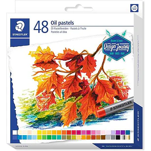 Staedtler Pasteles al Oleo 2420 Pack de 48 Ceras Blandas - Resistencia a la Rotura - Extremadamente Brillantes - Colores Surtidos