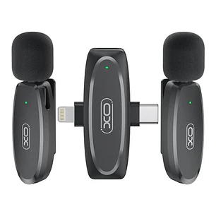 XO MKF10 Microfono Inalambrico de Solapa - Conector Tipo C y Lightning - Color Negro