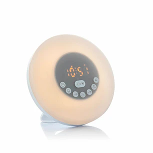 Innovagoods Sunrilk Despertador Inalambrico con Altavoz - Bluetooth - Radio Fm - Bateria 1200mAh - Cable 100cm - Pantalla LCD - Recargable - Temporiza