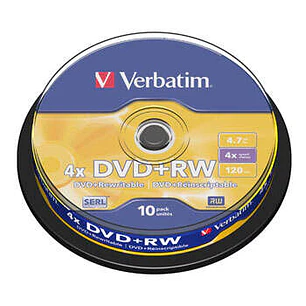 Verbatim DVD+RW Regrabable 4x 4.7GB (Tarrina 10 Uds)