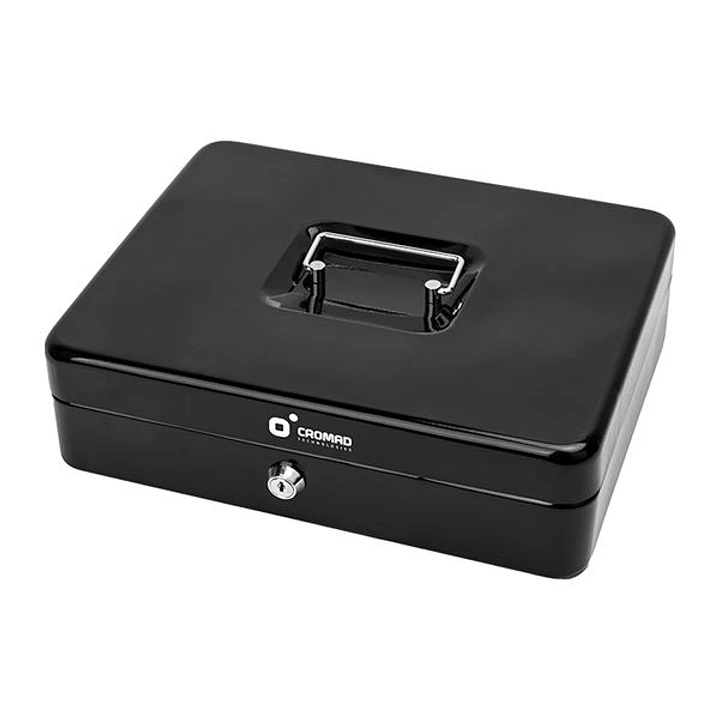Cromad CR1226 Caja de Caudales Metalica - Cerradura de Llave - 5 Compartimentos - Asa de Transporte - 90x300x240mm 1