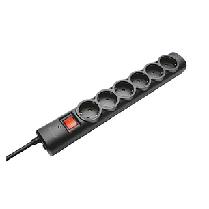 Trust 21059 Regleta de 6 Tomas + Proteccion Surge Negra
