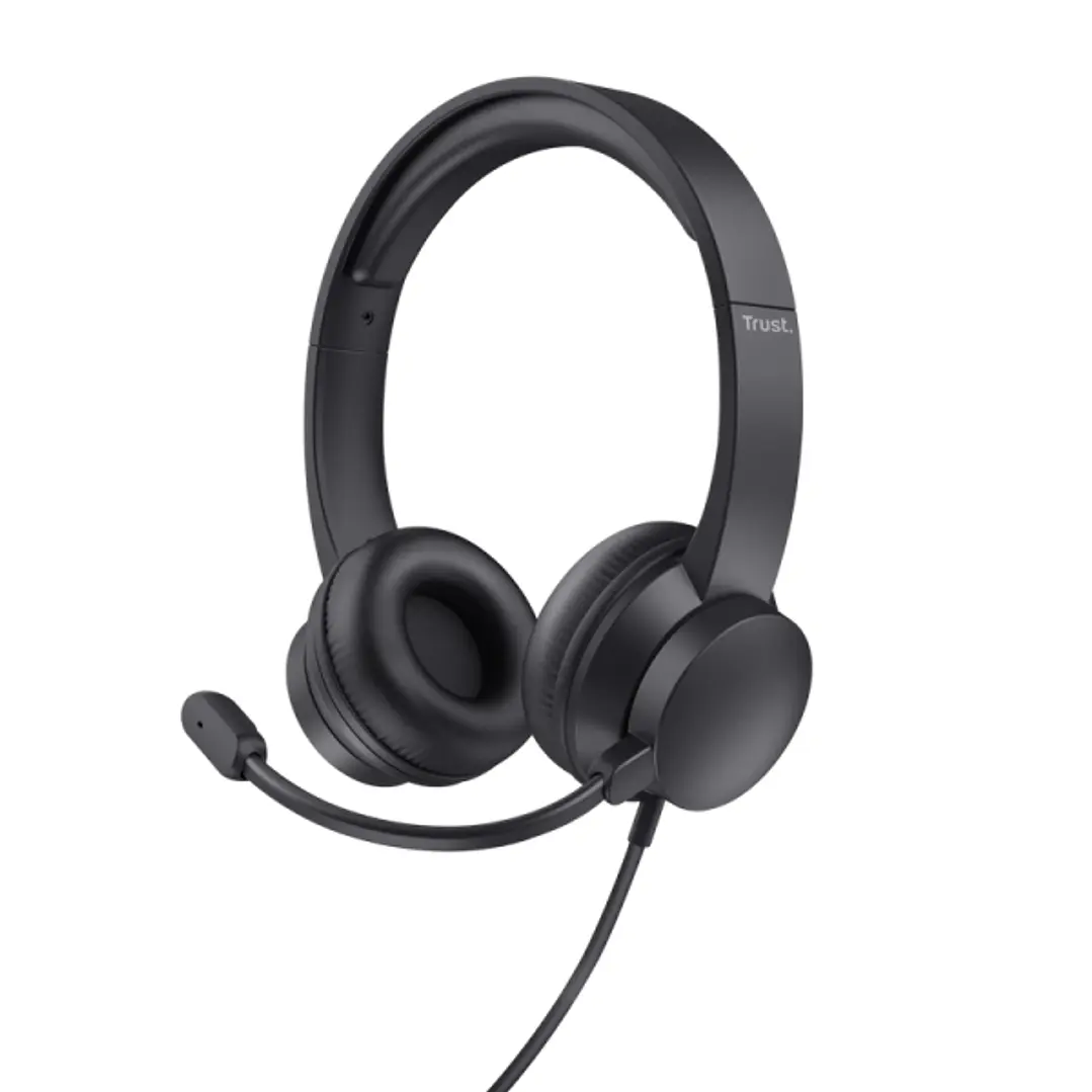 Trust Auriculares Ayda para PC - Diadema Ajustable - Mando de Volumen Supraaural - Microfono Plegable - Conexion de Audio de 3.5 mm - Sensibilidad Del 1