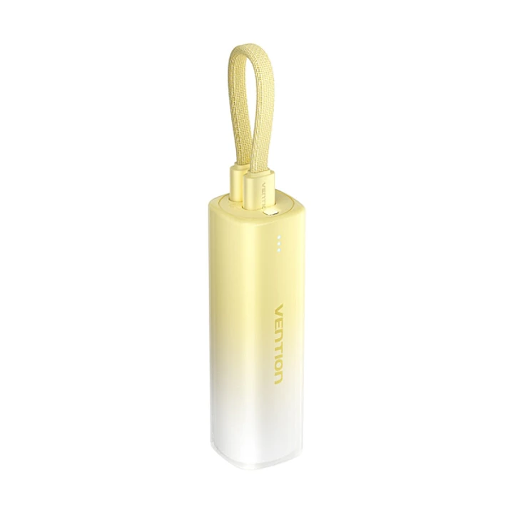 Vention PowerBank 5000mAh - USB-C, Lightning - Carga Rapida 20W - Color Amarillo 1
