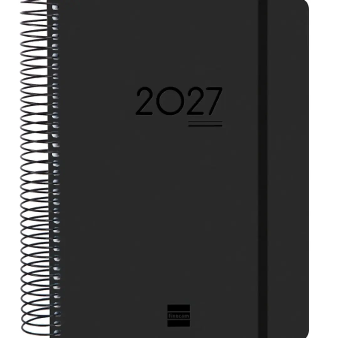 Finocam Ikon Agenda de Espiral Internacional - 16 Meses - 1 Dia por Pagina - Formato E10 - 155x212mm - Tapas de Polipropileno - Papel de 70g/m2 - Goma 1