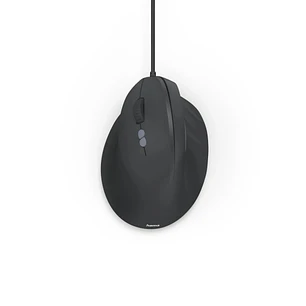 Hama ECM-500L Raton Optico Vertical para Zurdos 1800dpi - Cable 180cm - Ergonomico - Silencioso - 7 Botones - 8.6x7.1x11.5cm - Color Negro