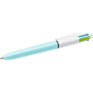 Bic 4 Colours Fun Boligrafo de Bola Retractil - Punta Media de 1.0mm - Tinta con Base de Aceite - Tinta de Colores: Rosa, Morado, Turquesa y Verde Lim