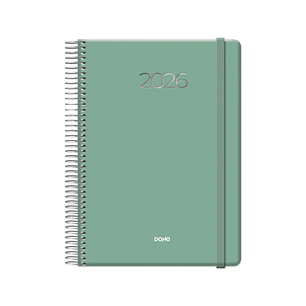 Dohe Denver Agenda Anual - Dia Pagina - Sabado y Domingo misma Pagina - Cierre con Goma Elastica - Tamaño 15x21cm - Color Verde