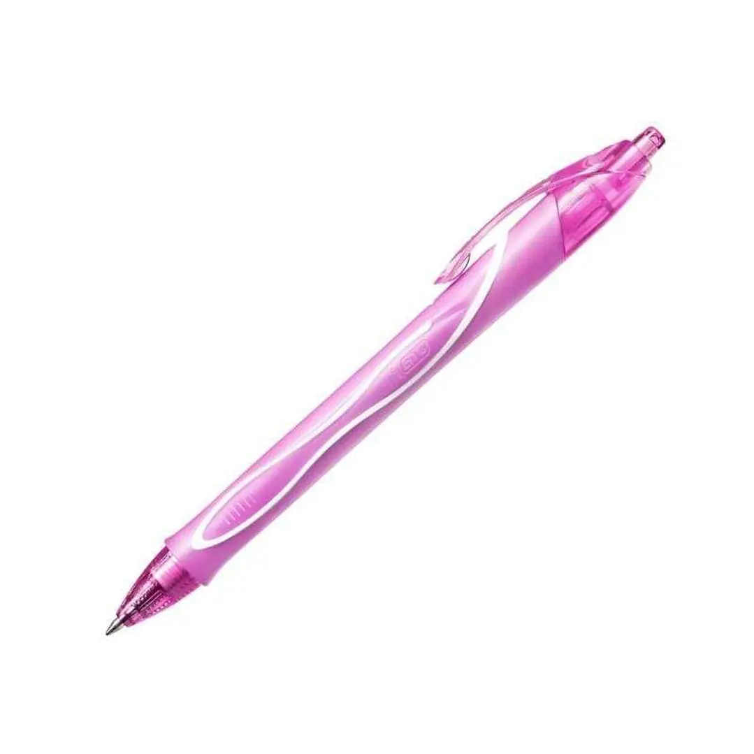 Bic Gel-Ocity Quick Dry Boligrafo Retractil - Punta Media de 0.7mm - Tinta de Gel - Secado Ultra Rapido - No Mancha el Papel - Color Rosa 1