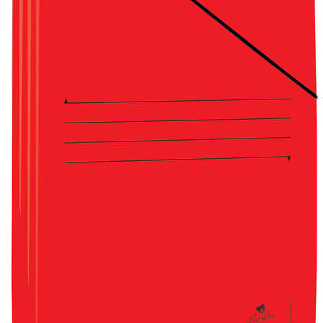 Mariola Carpeta de Carton Plastificado Folio 500gr/m2 - Medidas 34x25cm - Cierre con Goma Elastica - Color Rojo 1