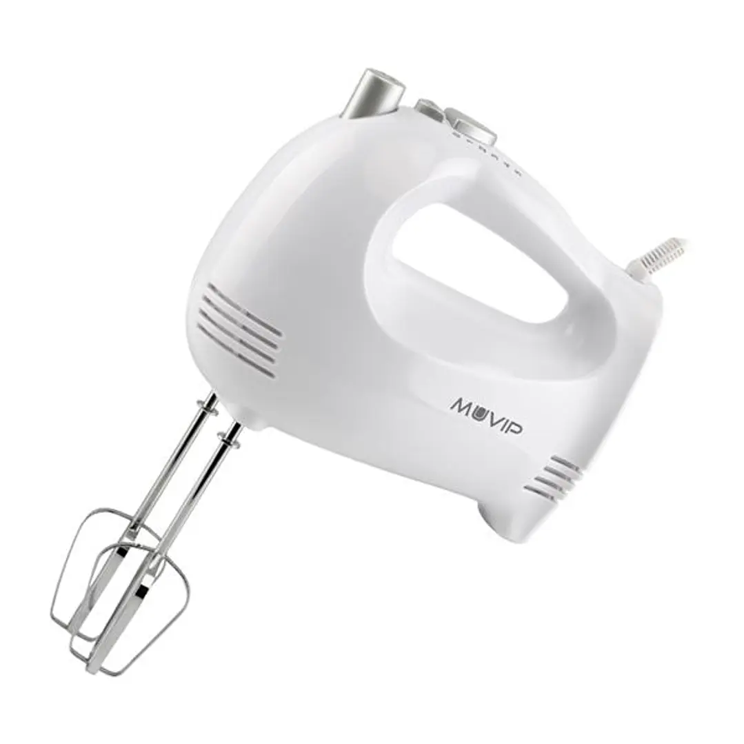 Muvip Batidora Amasadora de Mano para Reposteria 400W - 5 Velocidades - 2 Conjuntos de Varillas - Boton Turbo 1
