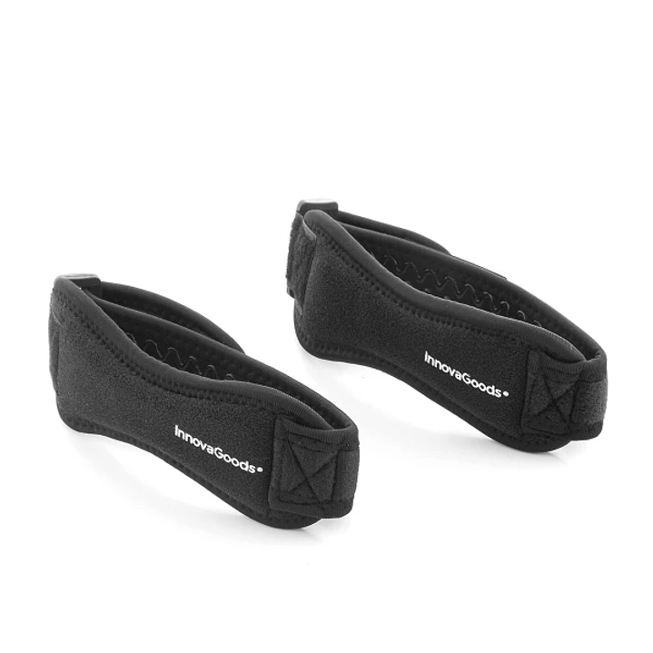 Innovagoods Forcnee Banda de Sujecion para Rotula - Soporte Deportivo - Ajustable con Velcro - Antideslizante - Incluye 2 Unidades - Color Negro 1