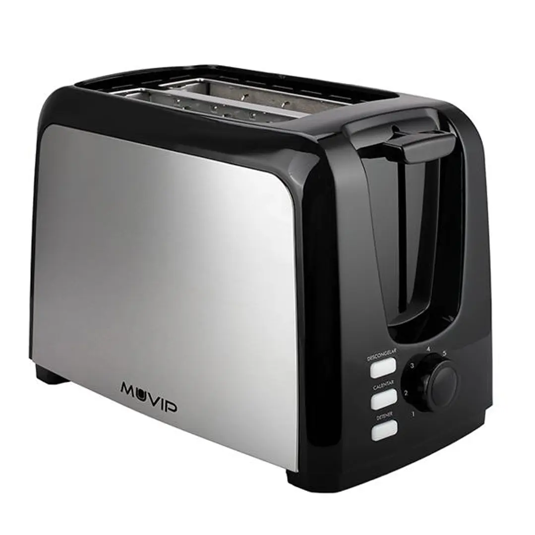 Muvip MV0621 Tostadora de Pan 750W - Capacidad para 2 Rebanadas - 7 Niveles de Tostado - Boton de Cancelacion - Funcion Descongelar y Recalentar - Fun 1