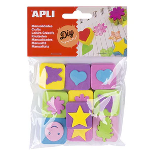 Apli Mini Sellos Goma Eva - 10 U - Ideal para Manualidades y Decoracion