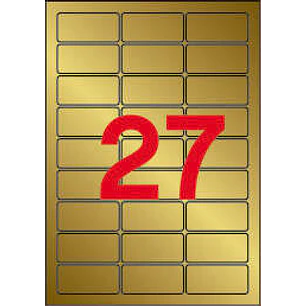 Apli Etiquetas Metalizadas Oro 63.5 x 29.6mm 20 Hojas