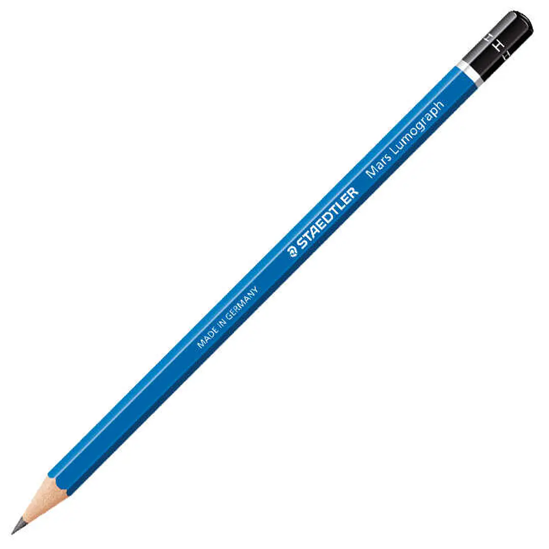 Staedtler Mars Lumograph 100 Lapiz de Grafito Hexagonal - Mina H Ultrarresistente de 2mm - Madera de Bosques Sostenibles 1