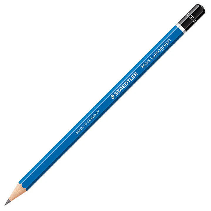 Staedtler Mars Lumograph 100 Lapiz de Grafito Hexagonal - Mina H Ultrarresistente de 2mm - Madera de Bosques Sostenibles 1