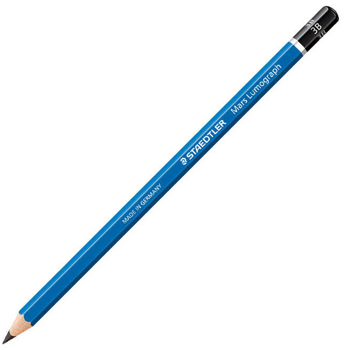 Staedtler Mars Lumograph 100 Lapiz de Grafito Hexagonal - Mina 3B Ultrarresistente de 2.5mm - Madera de Bosques Sostenibles 1
