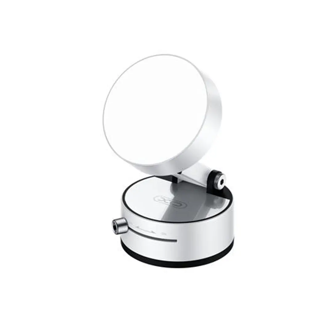 XO C170 Soporte Magnetico de Coche para Smartphones - Fijacion por Vacio - Rotacion 360º - Boton de Liberacion  - Aro Metalico Incluido - Color Blanco 1