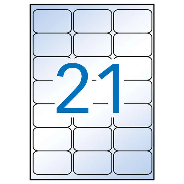 Apli Pack de 210 Etiquetas Transparentes 63.5 x 38.1mm - 10 Hojas por 21 Etiquetas - Adhesivo Permanente - Cantos Romos - Transparentes 1