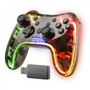 Mars Gaming MGP-24 Controlador Inalambrico - Conexion 2.4GPRO - Vibracion Haptica Dual - 20 Botones Tactiles - Compatibilidad Multiplataforma - Color 