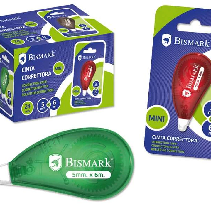 Bismark Mini Cinta Correctora en Seco - Alta Calidad - Correccion Rapida - No Mancha - No Deja Huella en Fotocopias 1