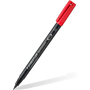 Staedtler Lumocolor Permanent 313 Rotulador Permanente de Punta Fina - Trazo 0.4mm Aprox - Secado Rapido - Color Rojo