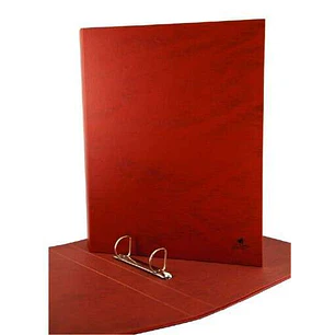 Mariola Carpeta de 2 Anillas Carton Forrado Papel Plastificado Cuero - Tamaño Folio Apaisado - Anillas Mixtas 40mm - Medidas 25x34x5.5cm - Color Marro