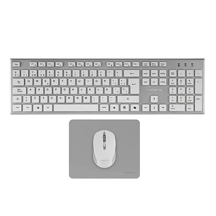 Tacens Zenith Combo Pack Inalabrico de Teclado Completo + Raton y Alfombrilla - Disposicion QWERTY ES - Teclas Silenciosas de Perfil Bajo - Sensor de 