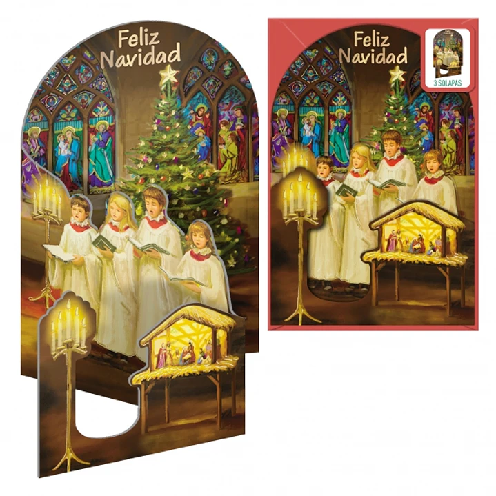 Dohe Cantando a la Navidad Pack de 6 Tarjetas Desplegables de Felicitacion Navideña con Sobre - Impresas a todo Color 1