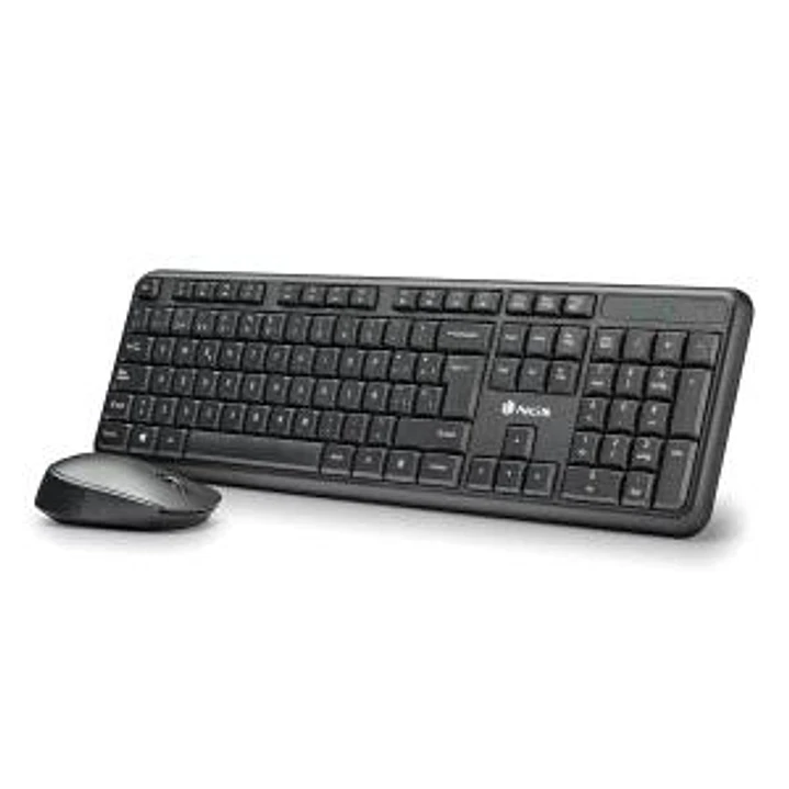 NGS Kit Teclado Inalambrico y Raton Inalambrico 1200dpi - 12 Teclas Multimedia - Indicadores LED -  Color Negro 1