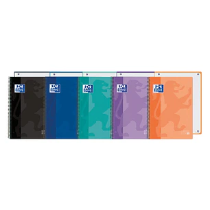 Oxford School Classic Europeanbook 1 Cuaderno A4+ 80 Hojas Microperforadas Cuadricula 5x5mm - Tapa de Plastico Translucido - Colores Surtidos