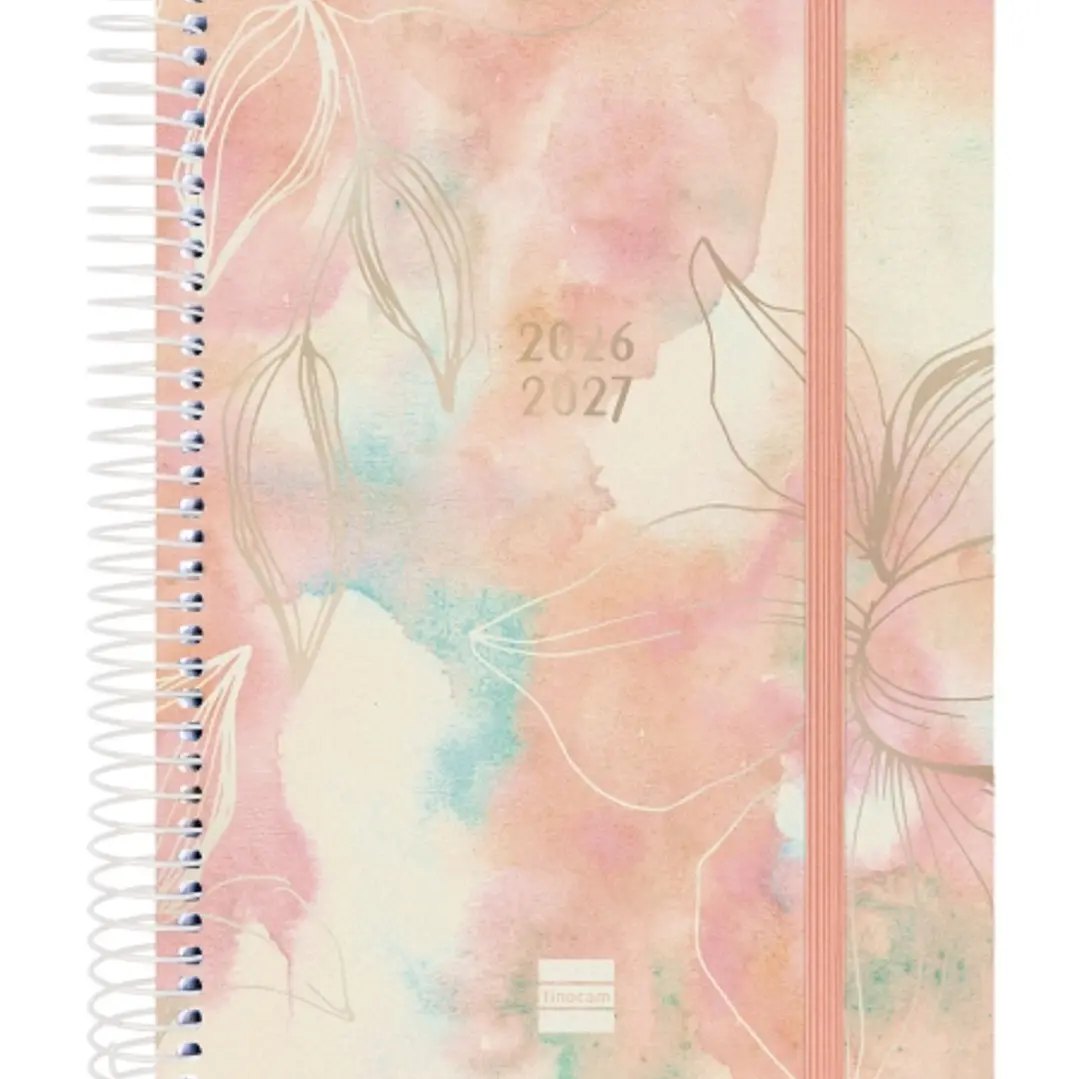 Finocam Espiral Agenda Internacional - 18 Meses - 2 Dias por Pagina - Formato E10 - 155x212mm - Tapas de Polipropileno - Papel de 70g/m2 - Esquinas Mi 1