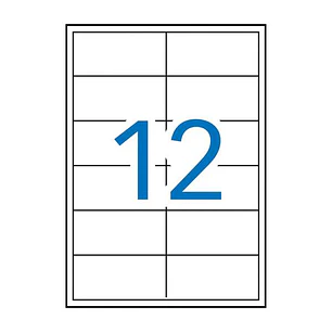Apli Pack de 1.200 Etiquetas Rectangulares 97x42,4mm - 100 Hojas por 12 Etiquetas - Cantos Rectos - Adhesivo Removible - Permite Retirar sin dejar Ras