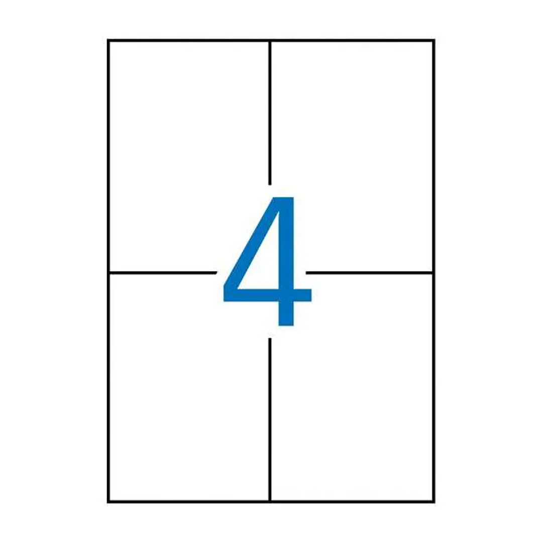 Apli Pack de 400 Etiquetas Removibles 105x148mm - 100 Hojas x 4 Etiquetas - Cantos Rectos - Permite Retirar sin Dejar Rastro - Color Blanco 1